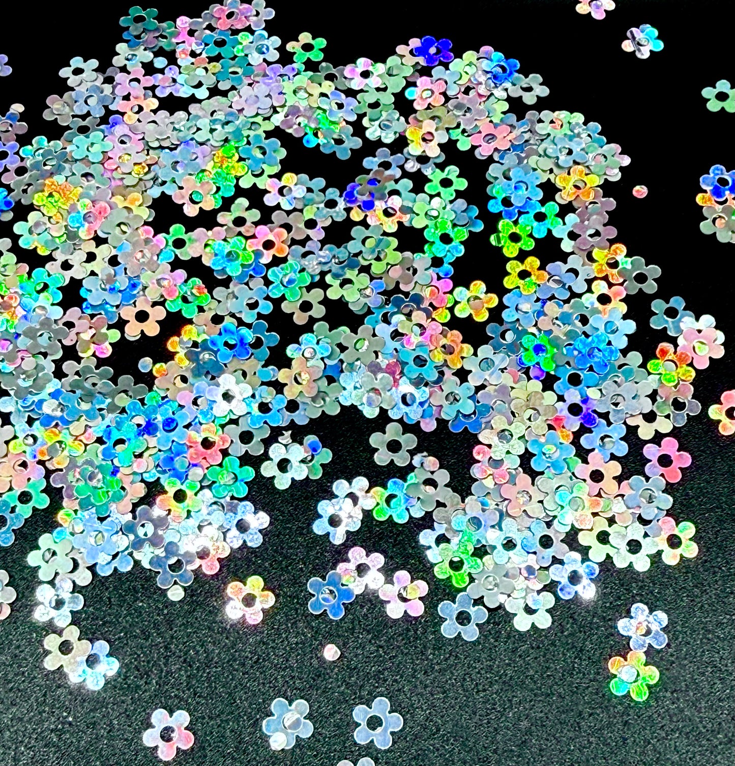 Glitter Shapes FLOWERS HOLOGRAPHIC