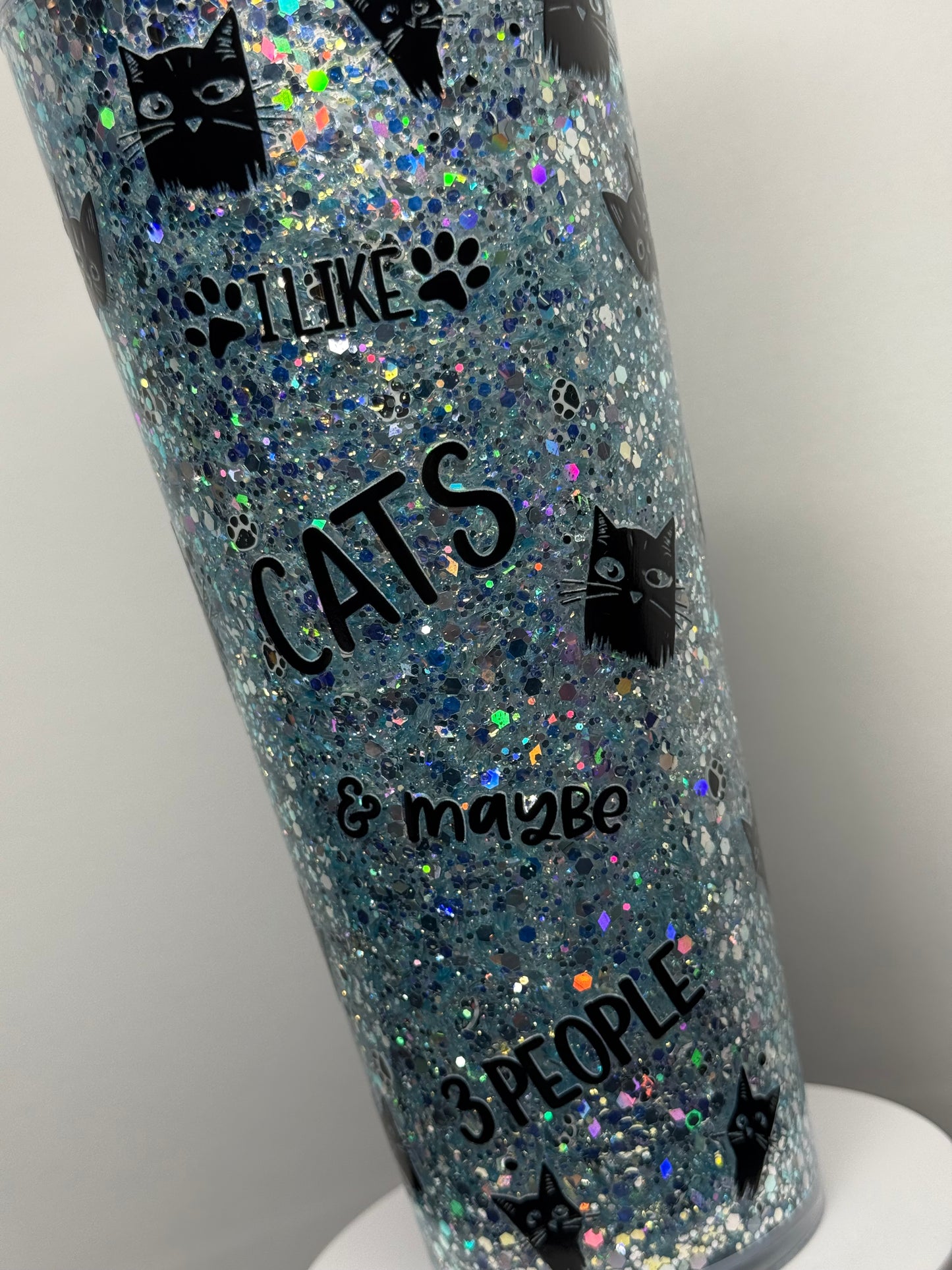 24oz Acrylic Tumbler “I like cats and maybe 3 people”