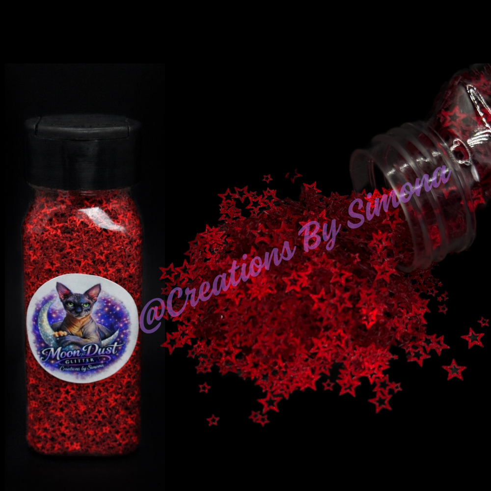 Star Glitter Shapes RED