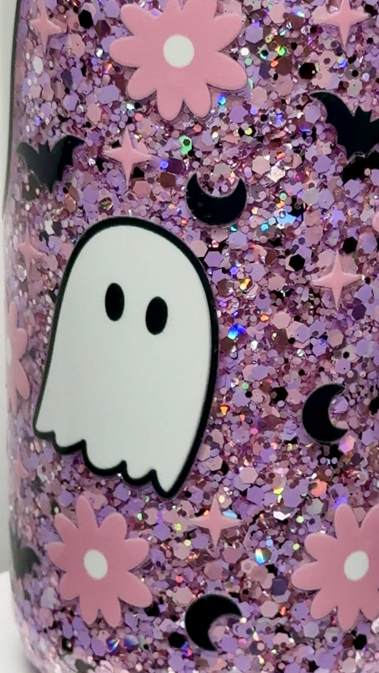 Spooky-Cute Glitter Ghost Cup
