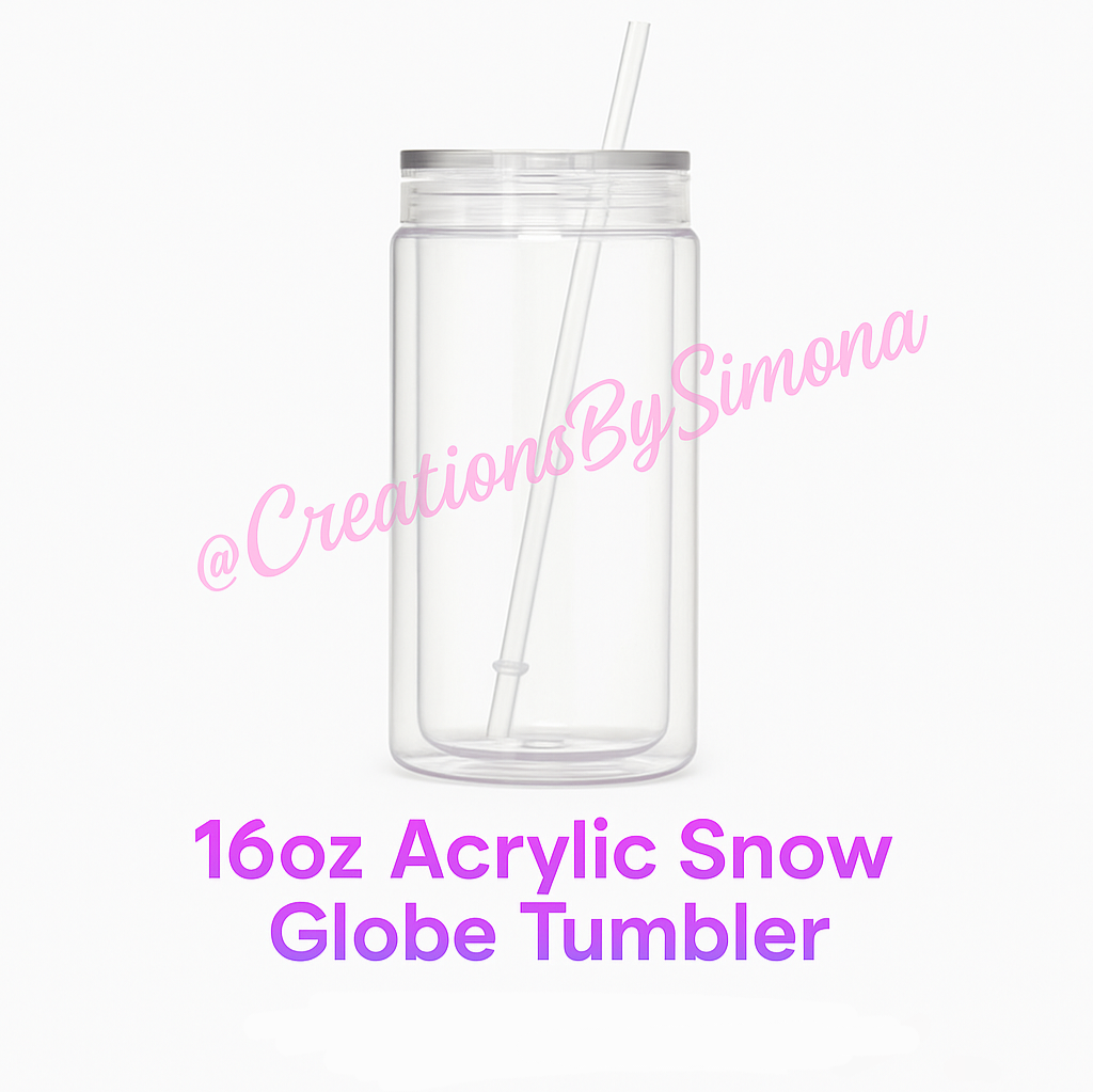 16oz Acrylic Cup W/ Colored Lid & Straw