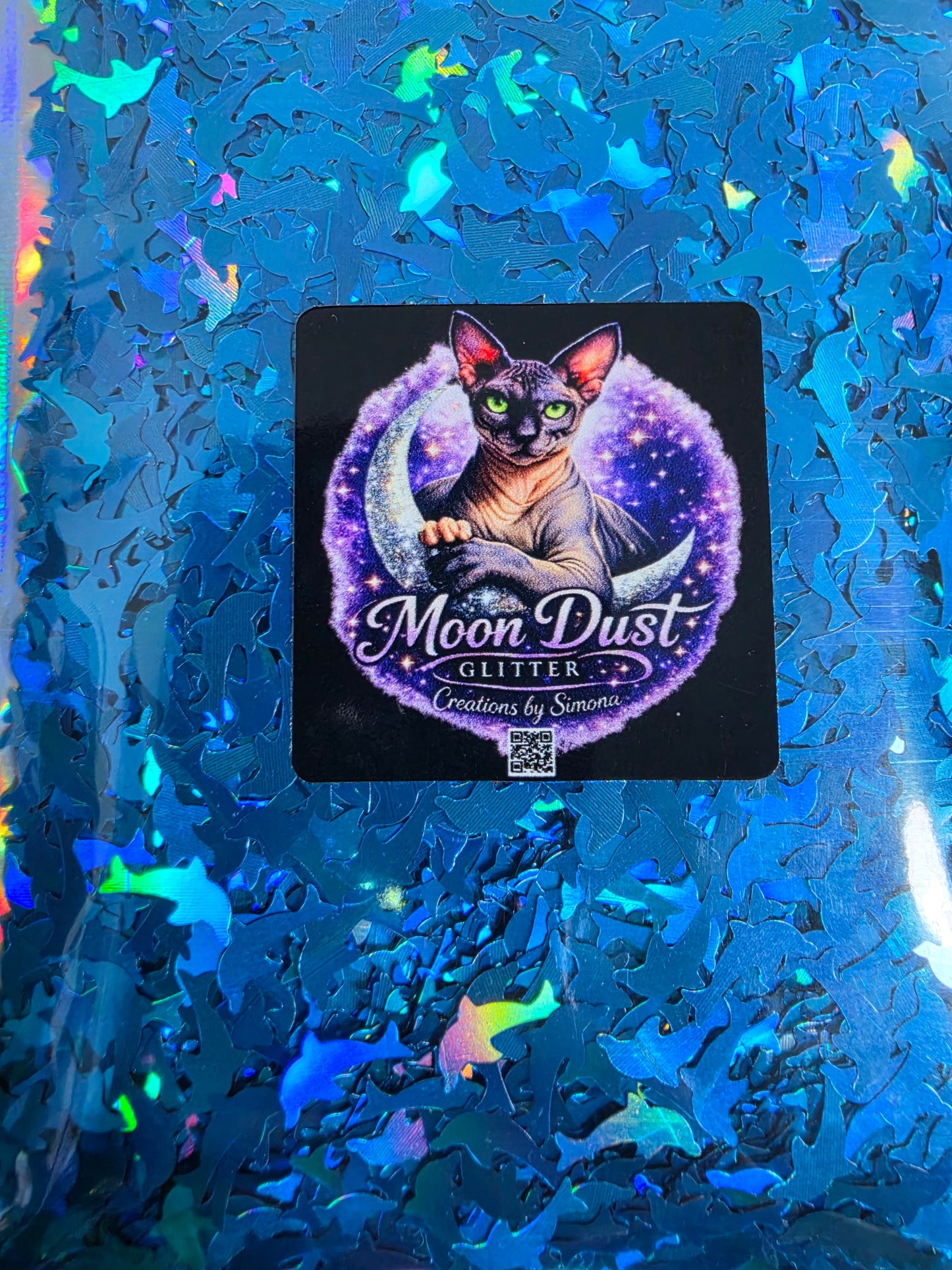 Glitter Shapes DOLPHINS HOLOGRAPHIC
