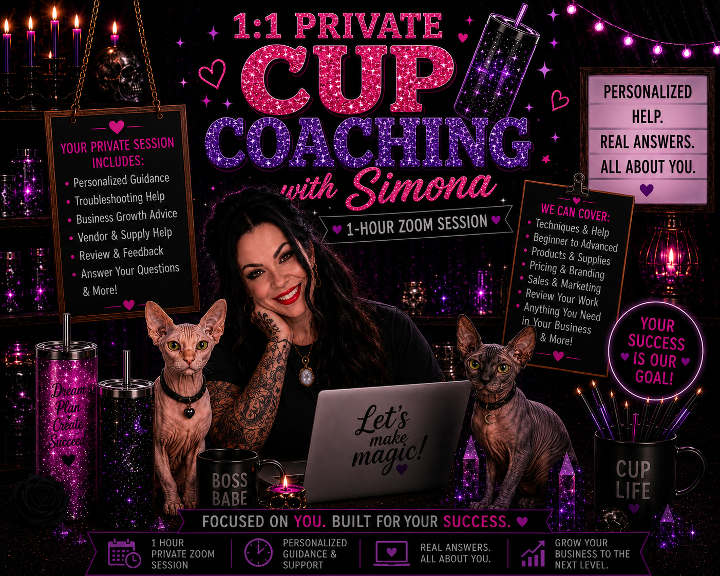 1:1 Private Cup Coaching with Simona and Complete Course Bundle