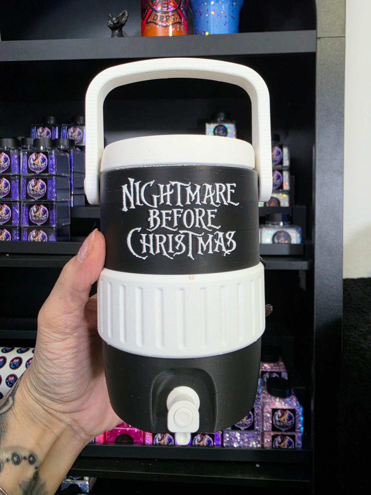 The Nightmare Christmas koozie w/ can opener and straw topper included!