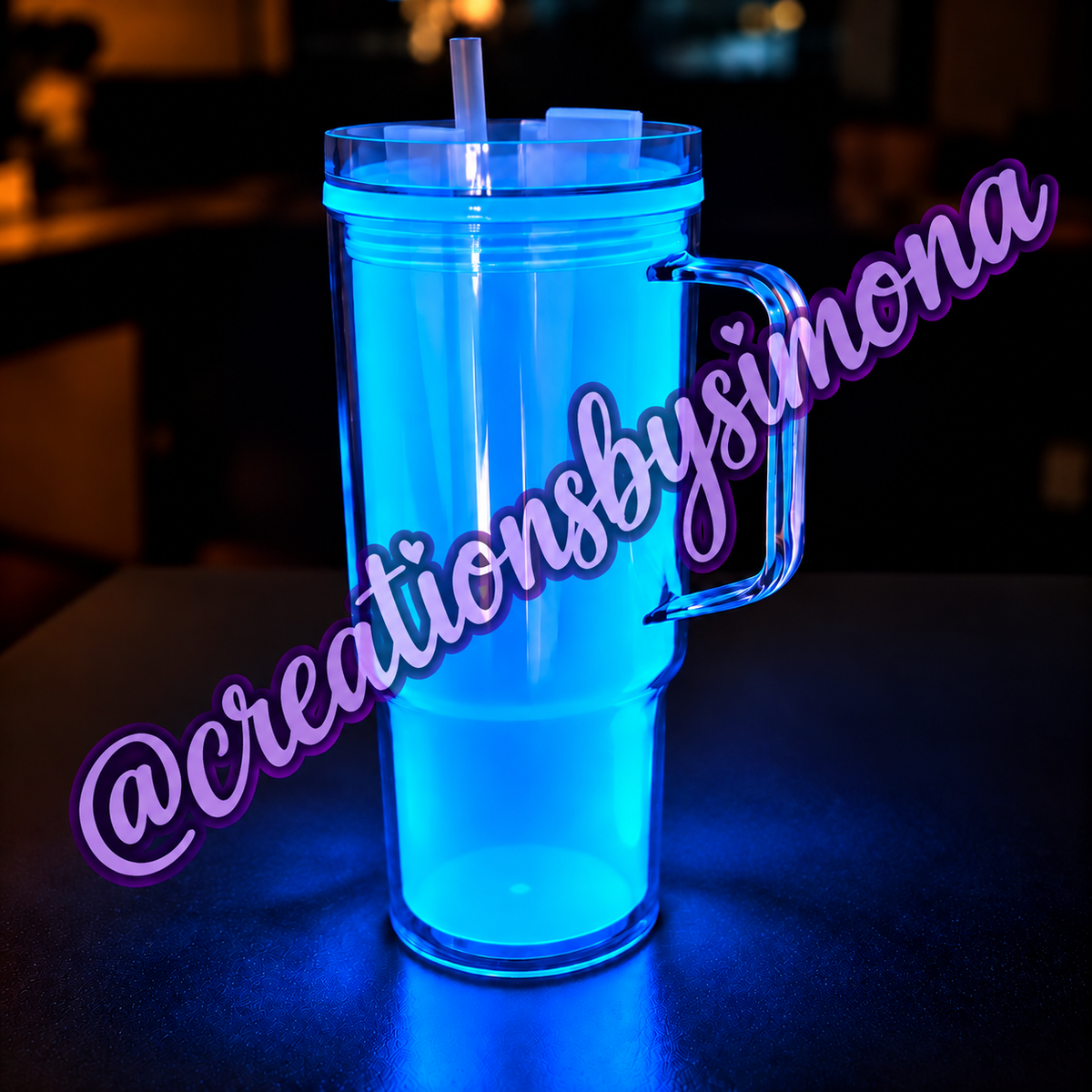 40oz GLOW IN THE DARK Tumbler with handle