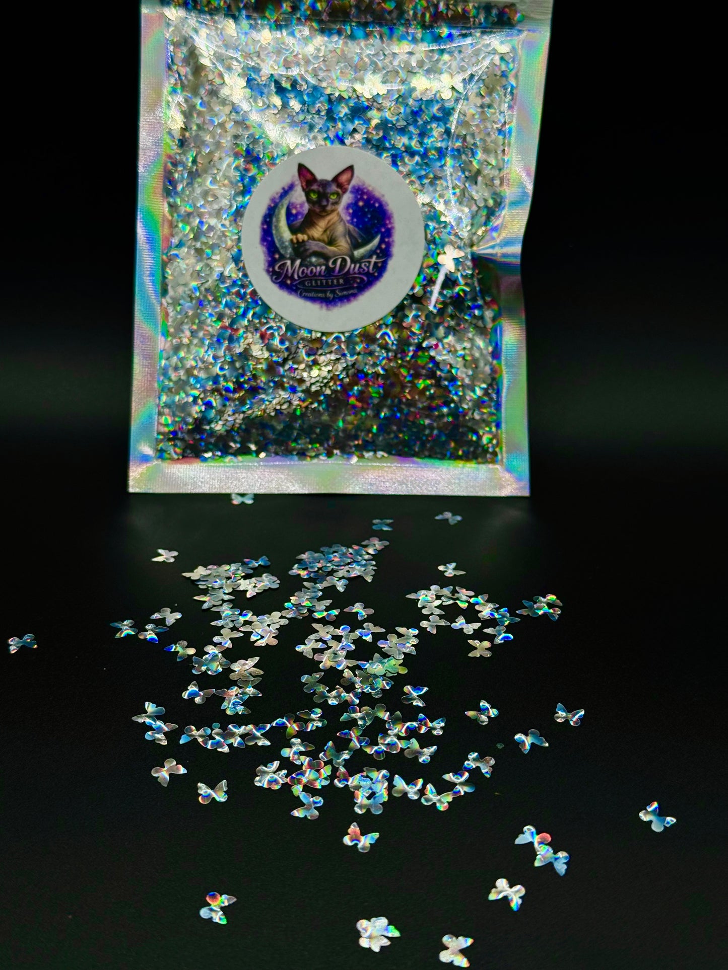 Glitter Shapes BUTTERFLIES HOLOGRAPHIC