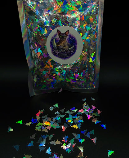 Glitter Shapes CATS HOLOGRAPHIC