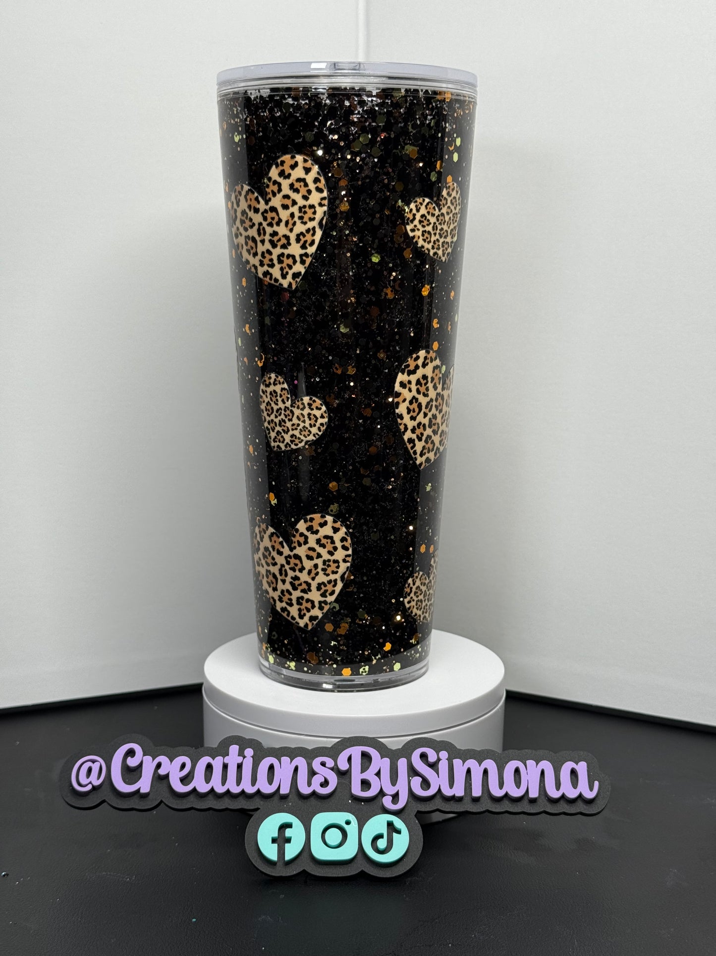 Black heart cup 24oz