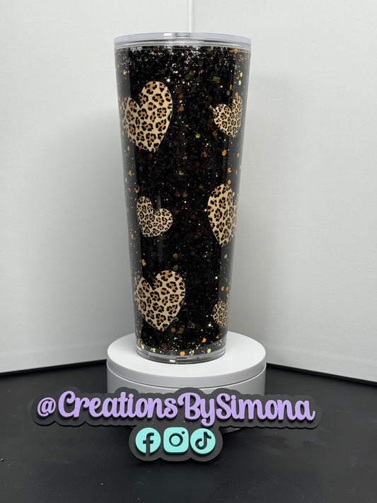 Black heart cup 24oz