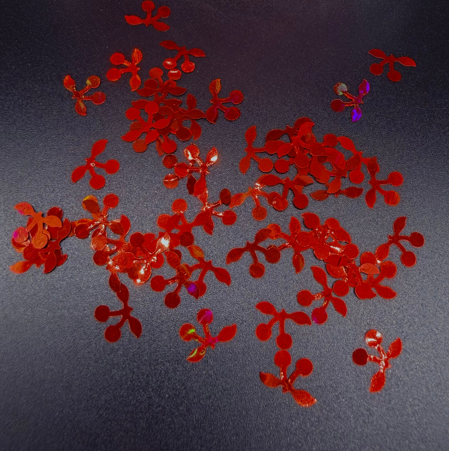 Glitter Shapes Red Cherries