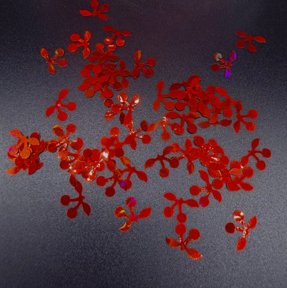Glitter Shapes Red Cherries