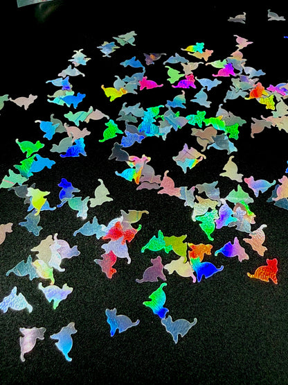 Glitter Shapes CATS HOLOGRAPHIC