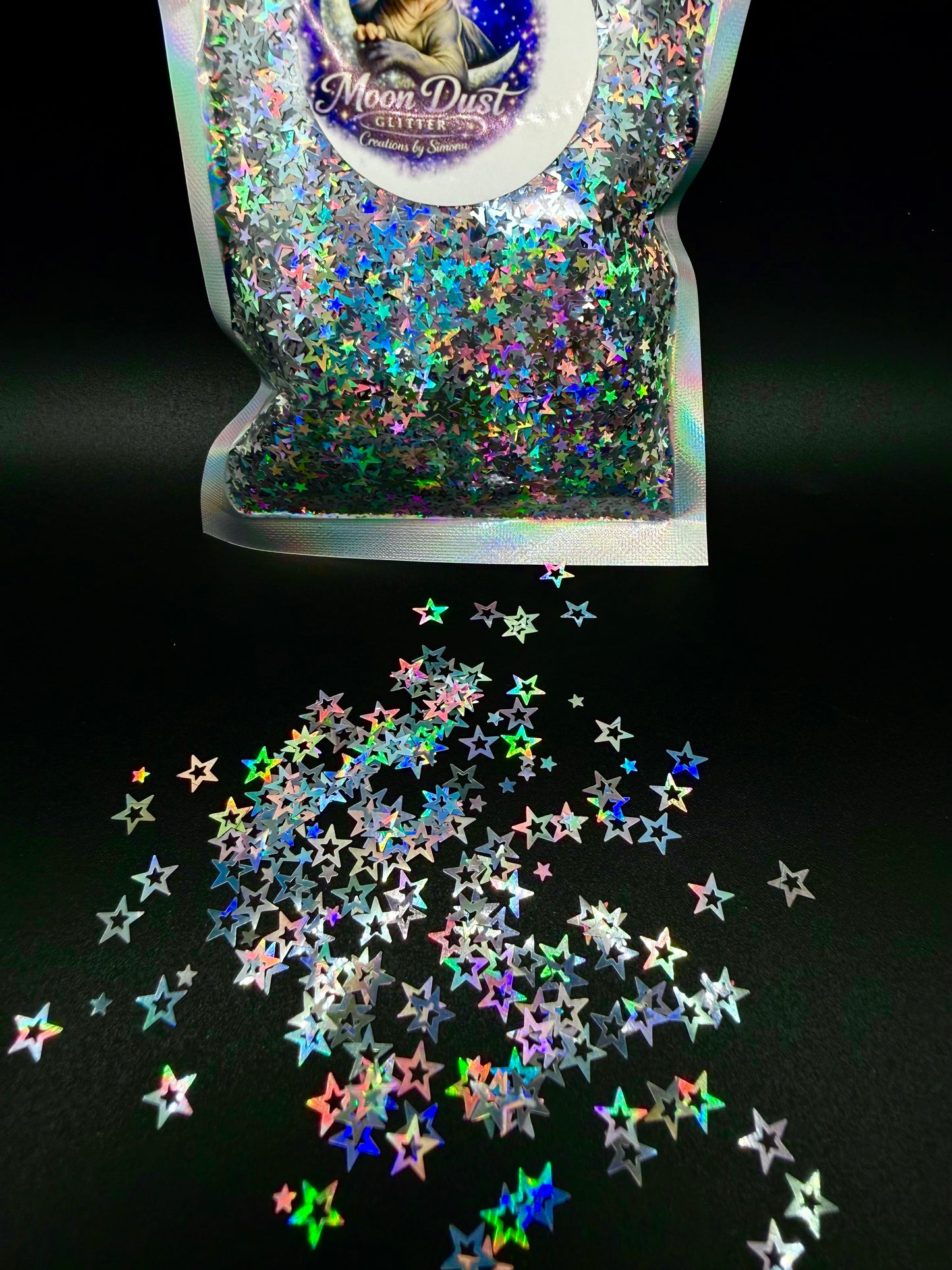 Glitter Shapes STARS HOLOGRAPHIC