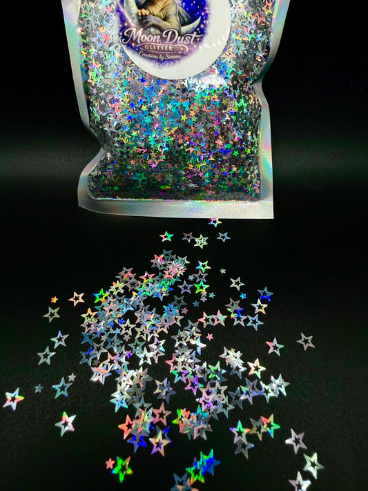 Glitter Shapes STARS HOLOGRAPHIC