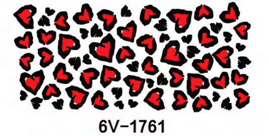 6V-1761 Hearts Red