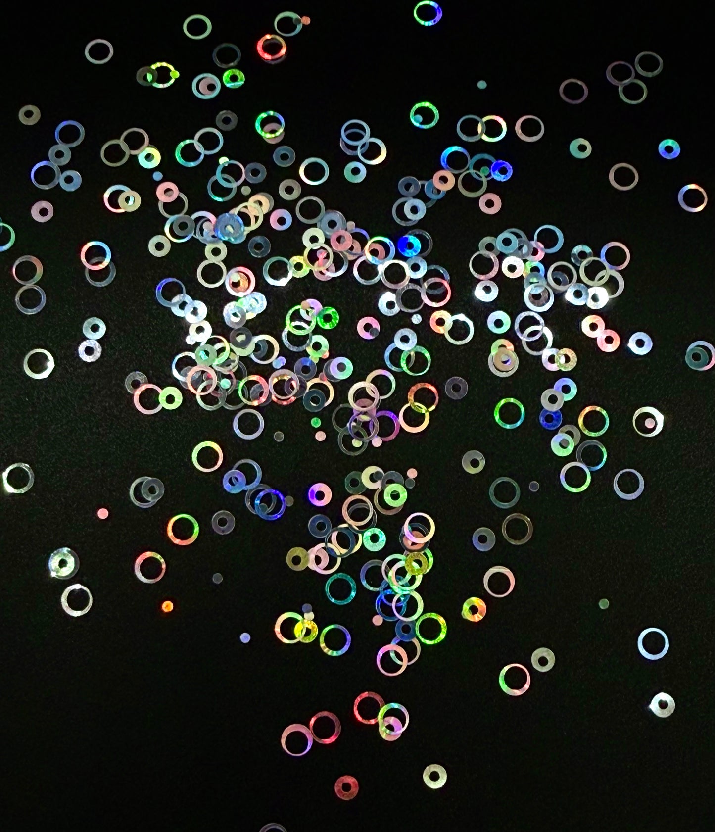 Glitter Shapes BUBBLES / CIRCLES HOLOGRAPHIC