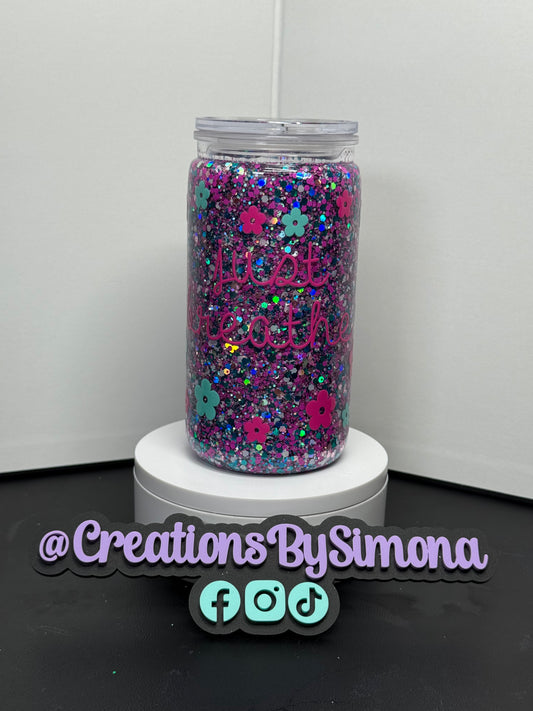 16oz acrylic tumbler “Just Breathe”