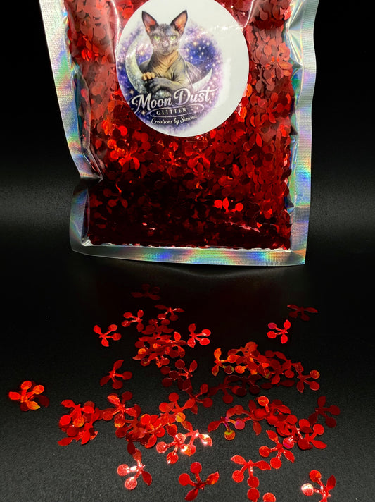 Glitter Shapes Red Cherries