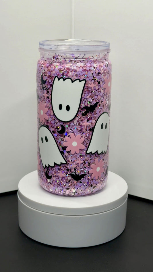 Spooky-Cute Glitter Ghost Cup