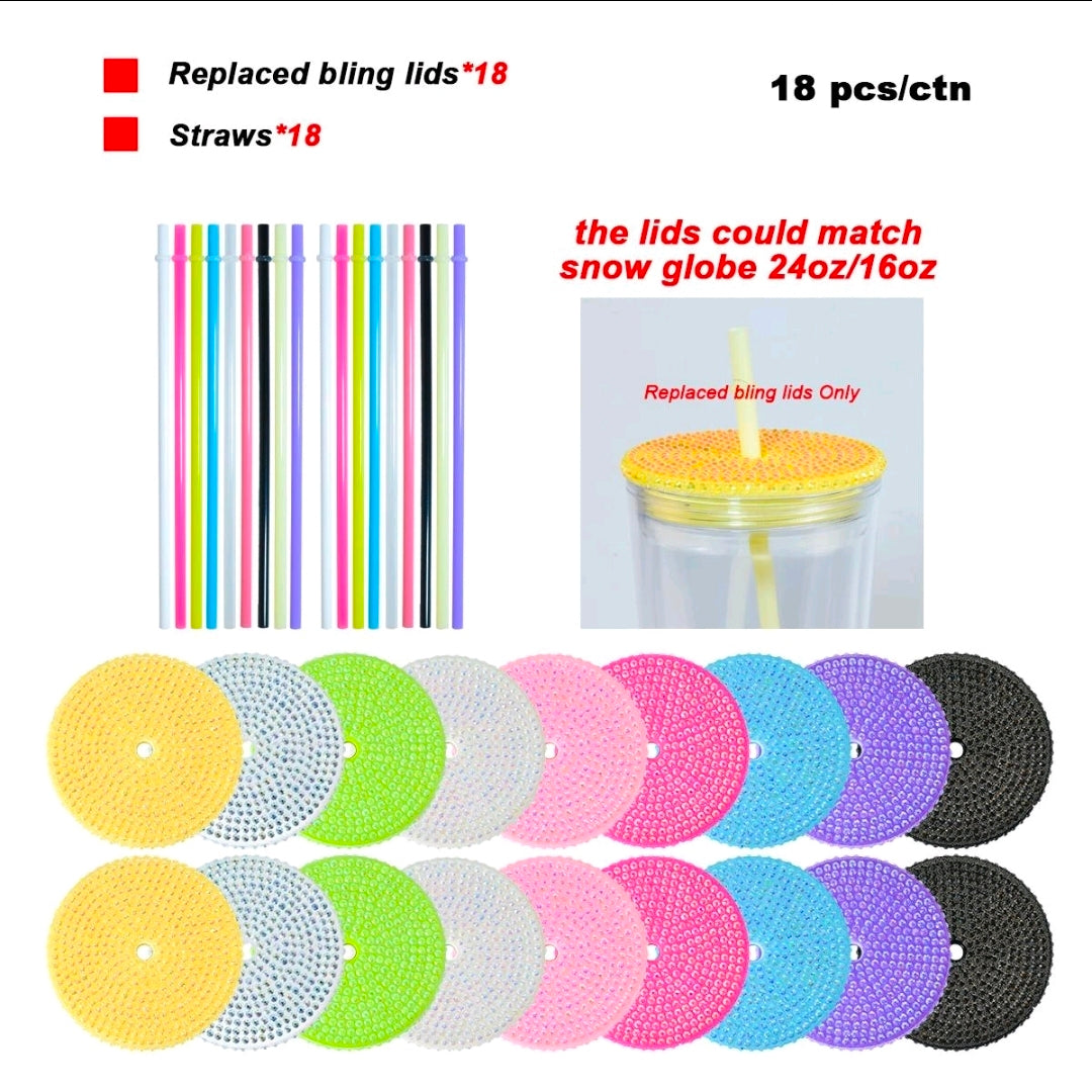 BLING LID and STRAW for 24 oz tapered cup
