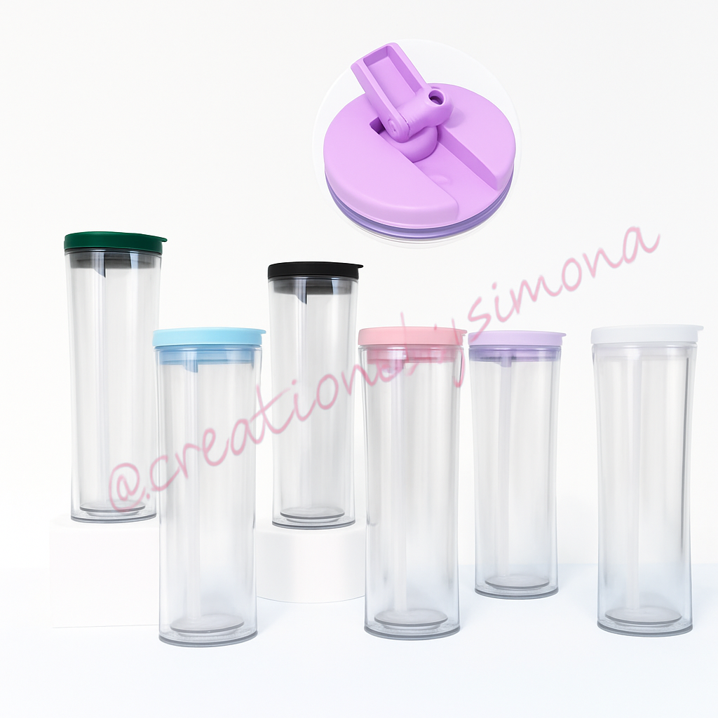 20 oz Colored flip top sip cup