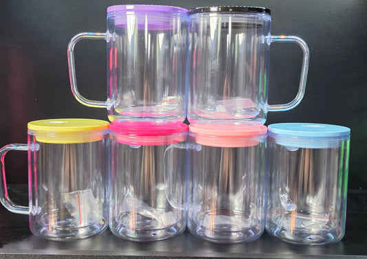 17oz with handle and color lid