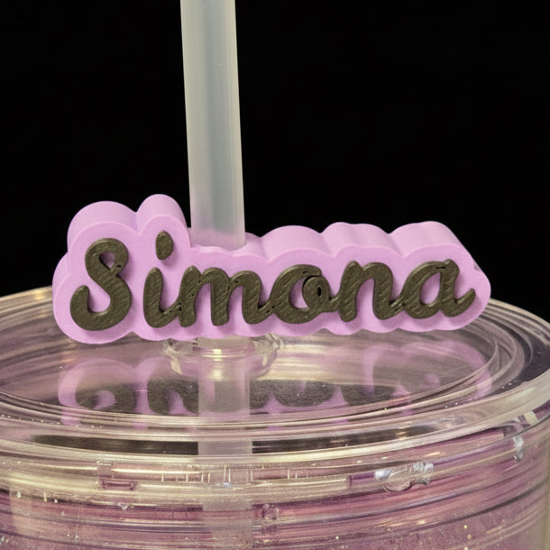 Personalized Name Straw Charm