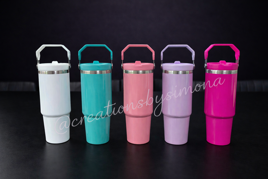 30oz STAINLESS STEEL Tumbler with top handle