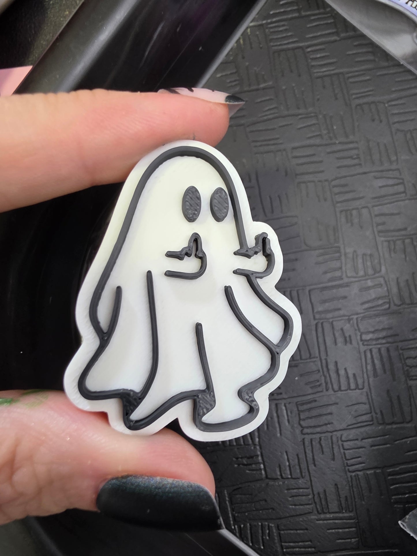Middle Finger Ghost Straw Topper