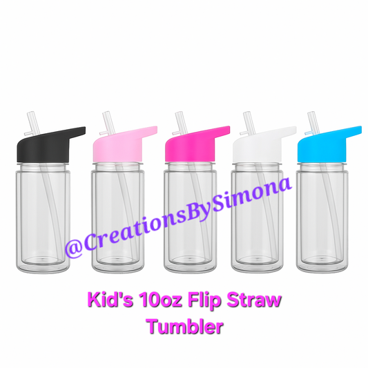 10oz Kids Flip Straw Cup (Lid Color Subject To Availability)
