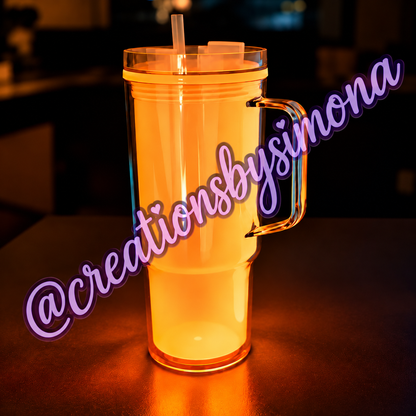 40oz GLOW IN THE DARK Tumbler with handle