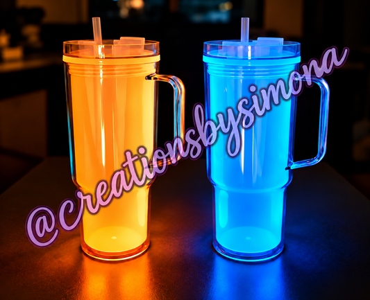 40oz GLOW IN THE DARK Tumbler with handle