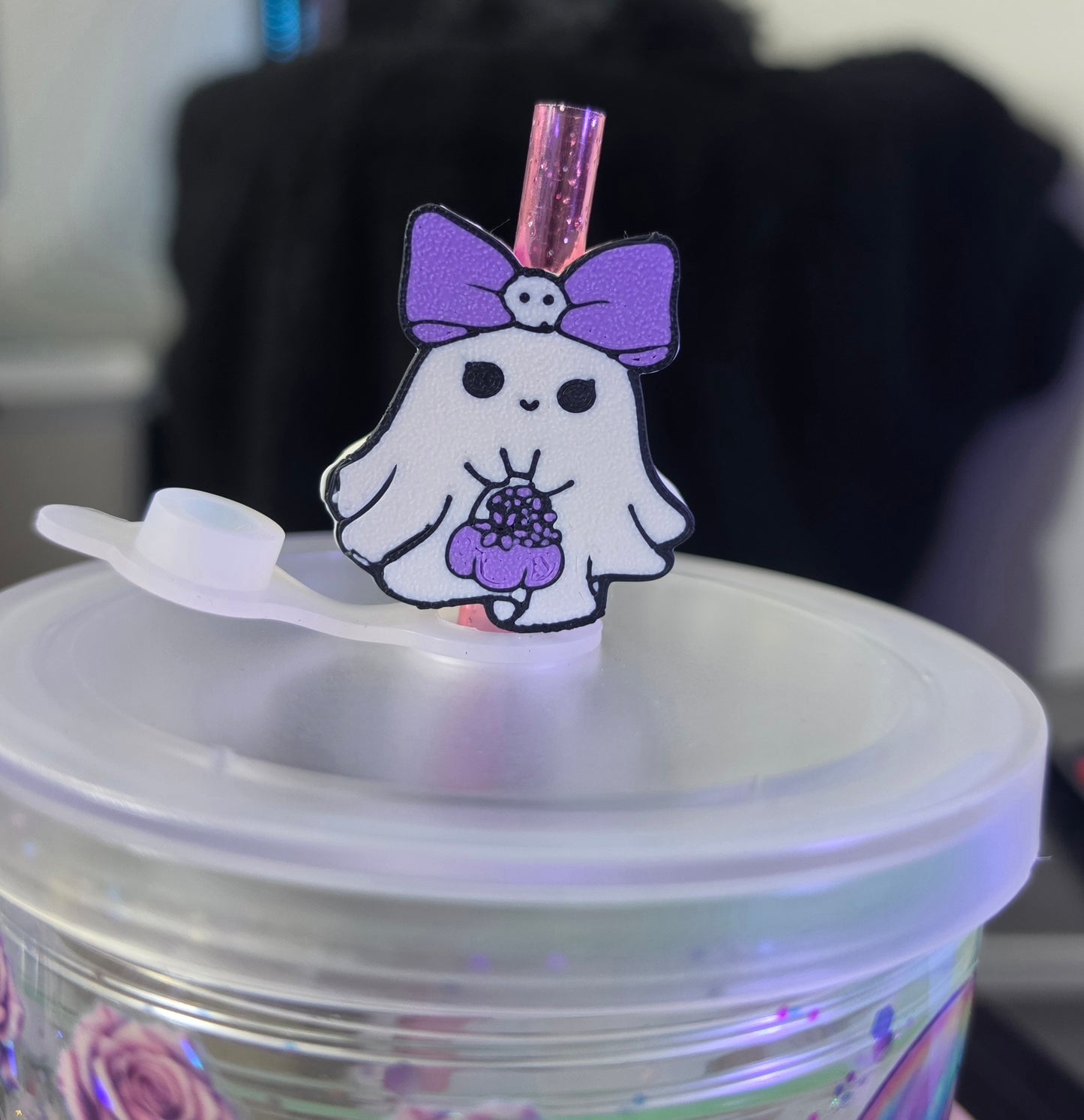 Cutesy Ghost Straw Topper