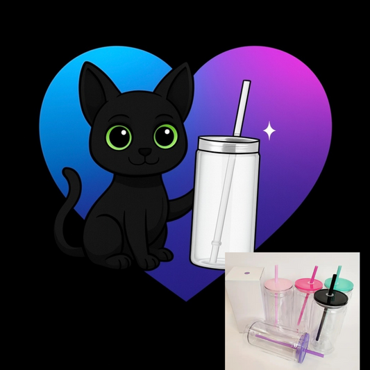 16oz Acrylic Cup W/ Colored Lid & Straw