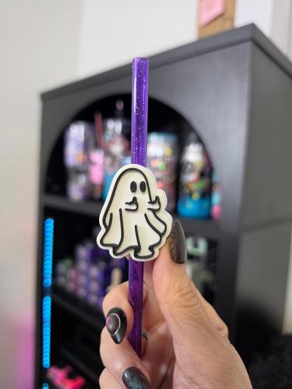 Middle Finger Ghost Straw Topper