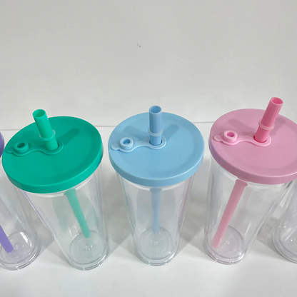 24oz Spill Proof Color Lid/Straw Cup