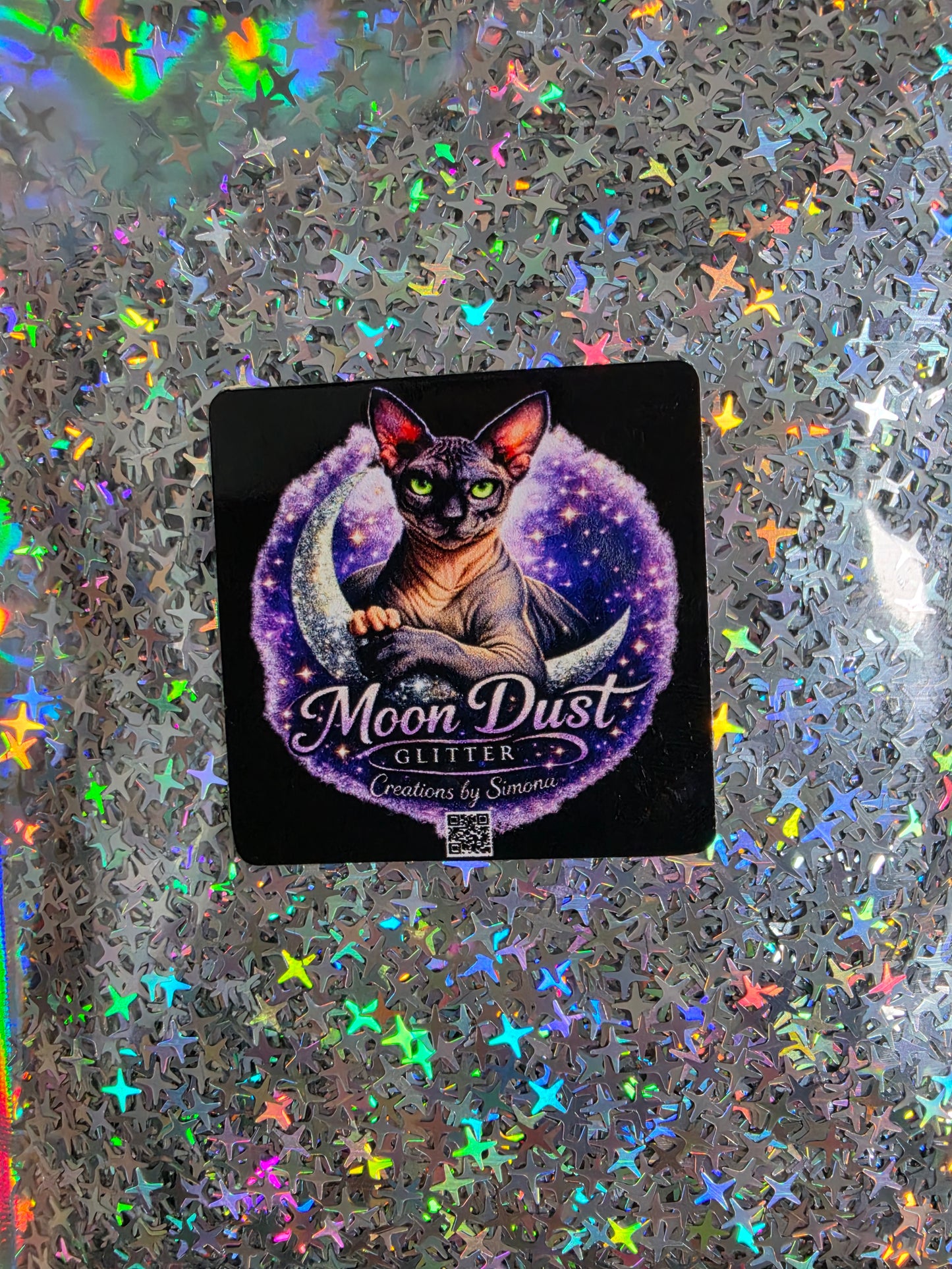 Glitter Shapes FOUR POINT STARS HOLOGRAPHIC